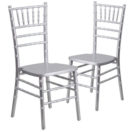 Flash Furniture HERCULES Series Silver Wood Chiavari Chair 2-XS-SILVER-GG